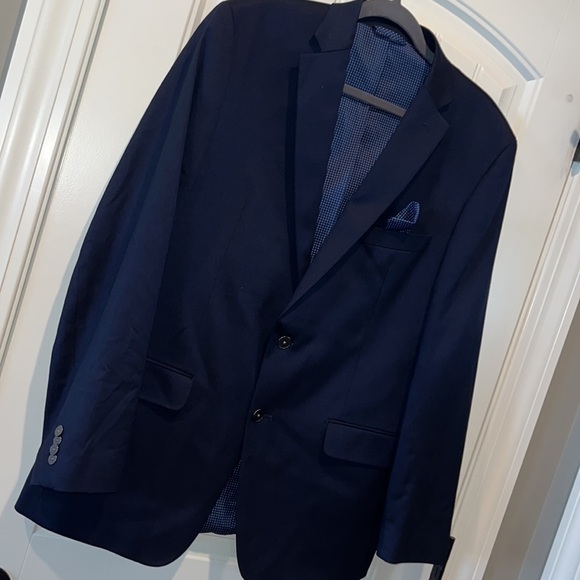 Michael Kors Classic preppy navy suit jacket sports coat size 42 Long - Picture 14 of 15